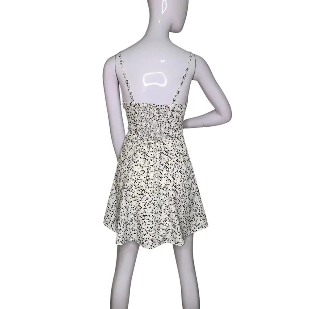 Jessica Simpson Mimi Dress Sleeveless Adjustable Straps Geometric Print Size S